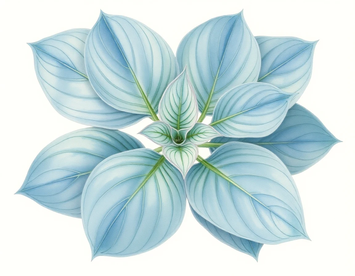 Watercolor illustration of Hosta 'My Cup of Tea'