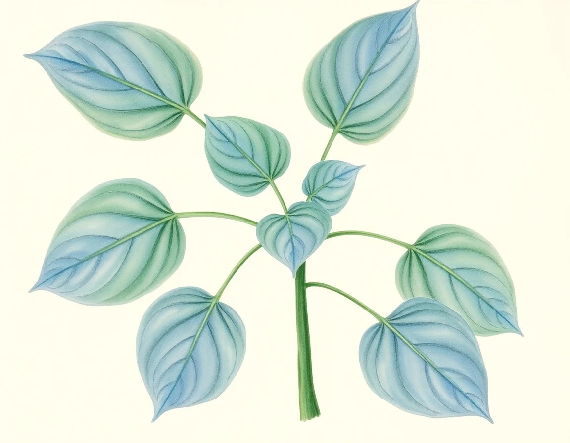 Watercolor illustration of Hosta 'My Marianne'
