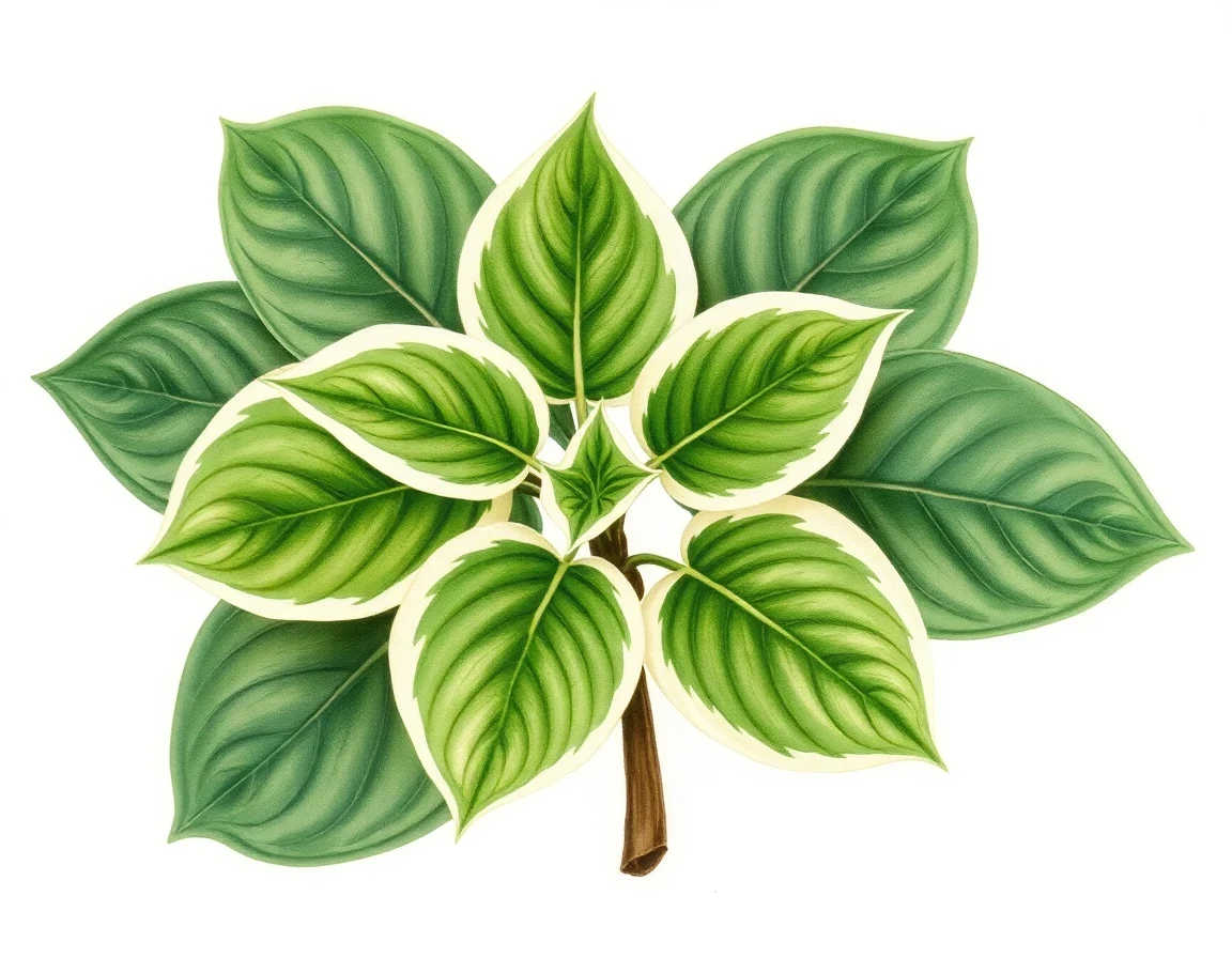 Watercolor illustration of Hosta 'My Romance'