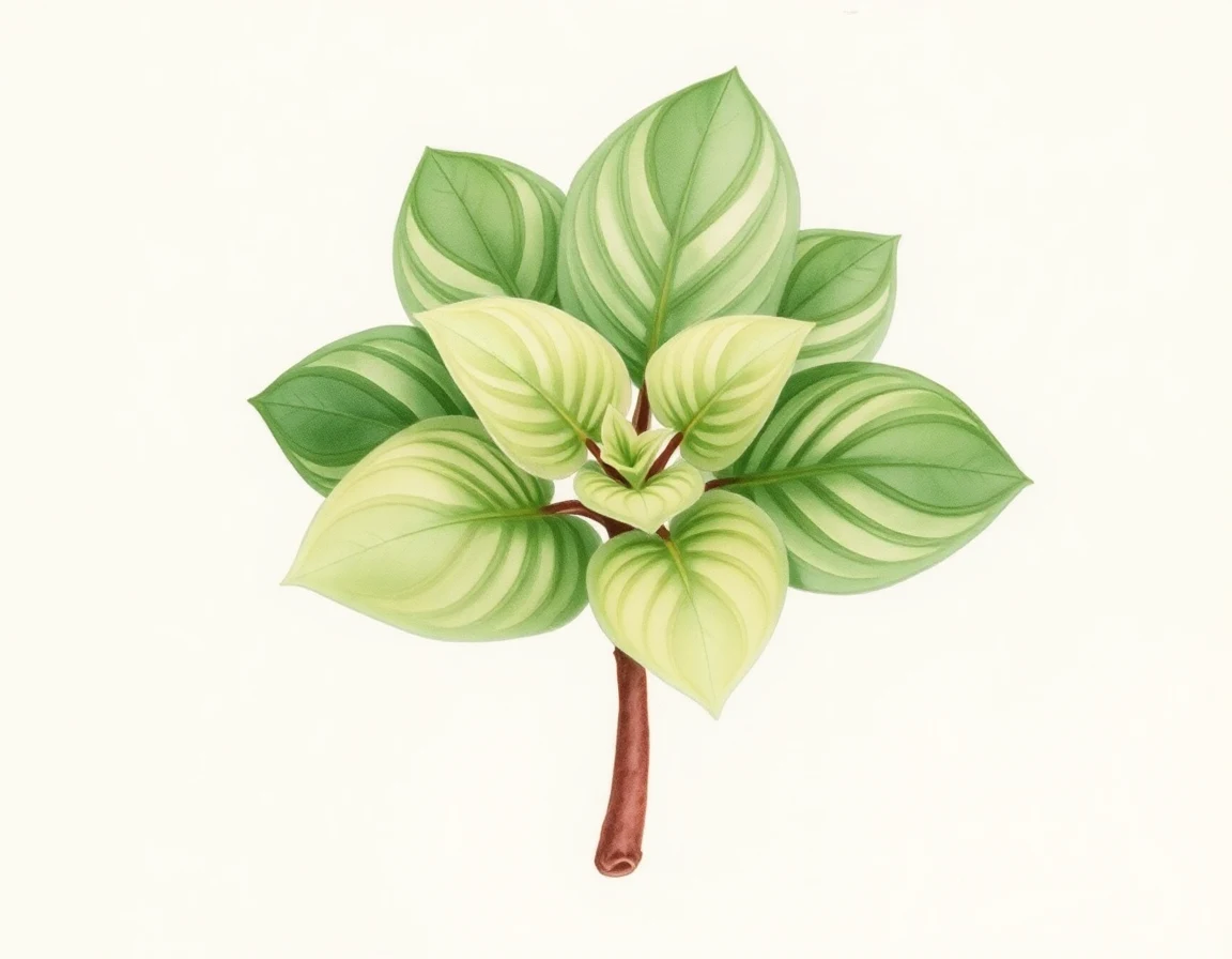 Watercolor illustration of Hosta 'Mystic'