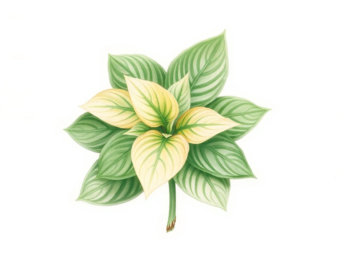 Watercolor illustration of Hosta 'Nagaeto'
