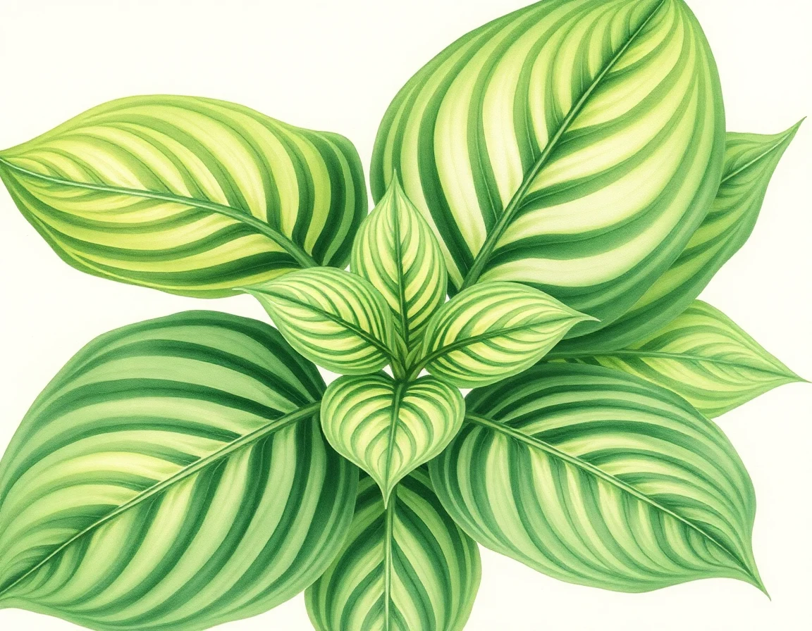 Watercolor illustration of Hosta 'Nakaimo'