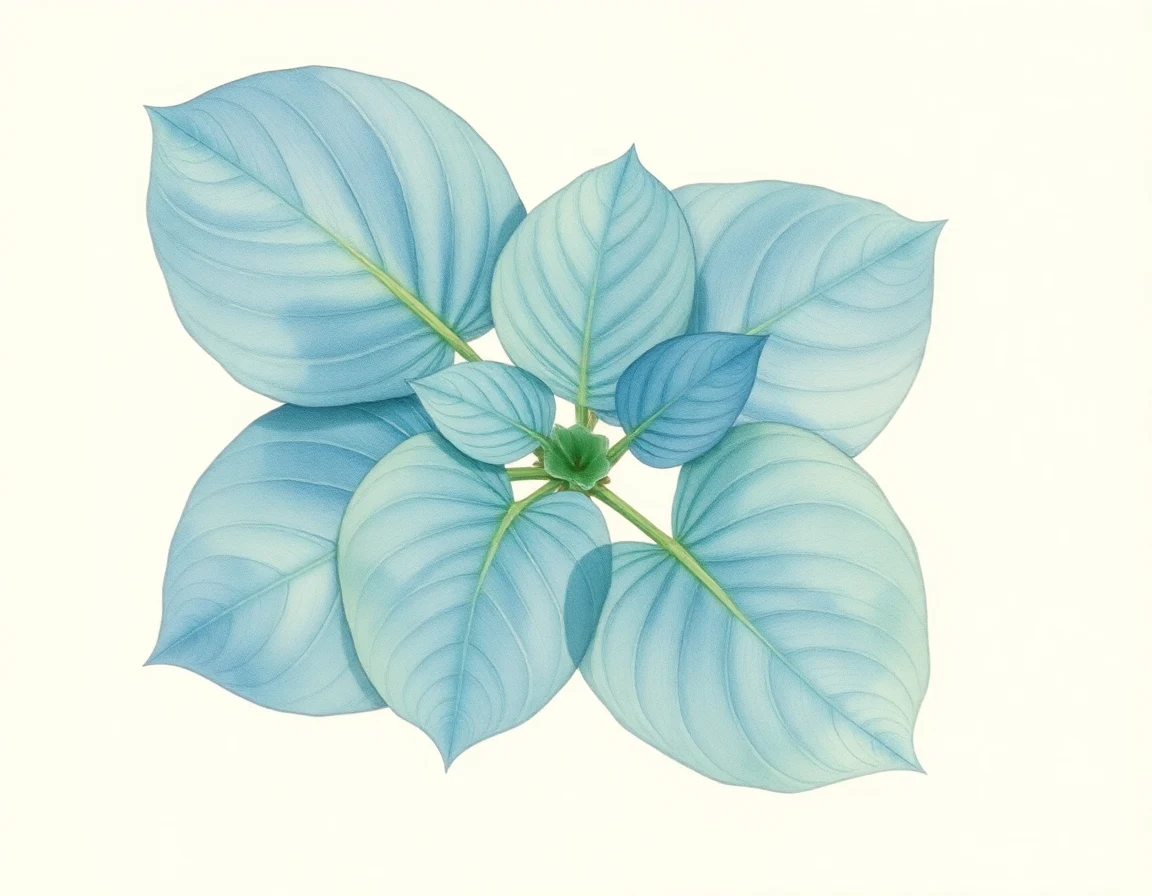 Watercolor illustration of Hosta 'Nancy Minks'