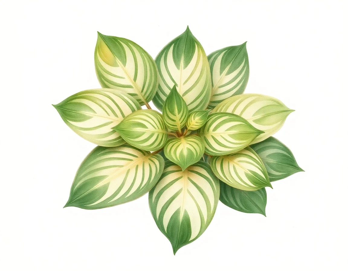 Watercolor illustration of Hosta 'Naomi'