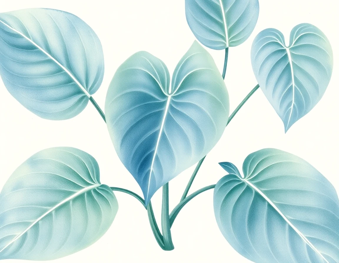 Watercolor illustration of Hosta 'Neat and Tidy'