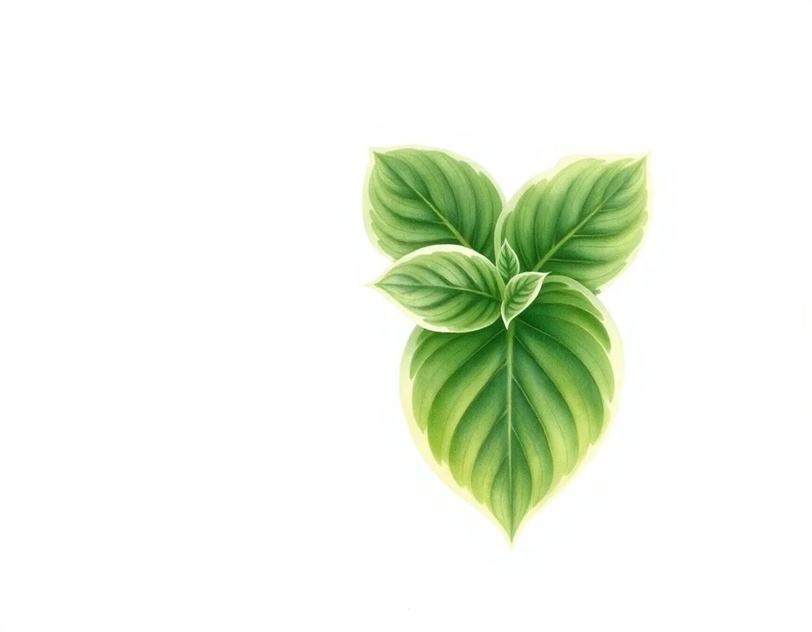 Watercolor illustration of Hosta 'Neat Splash'