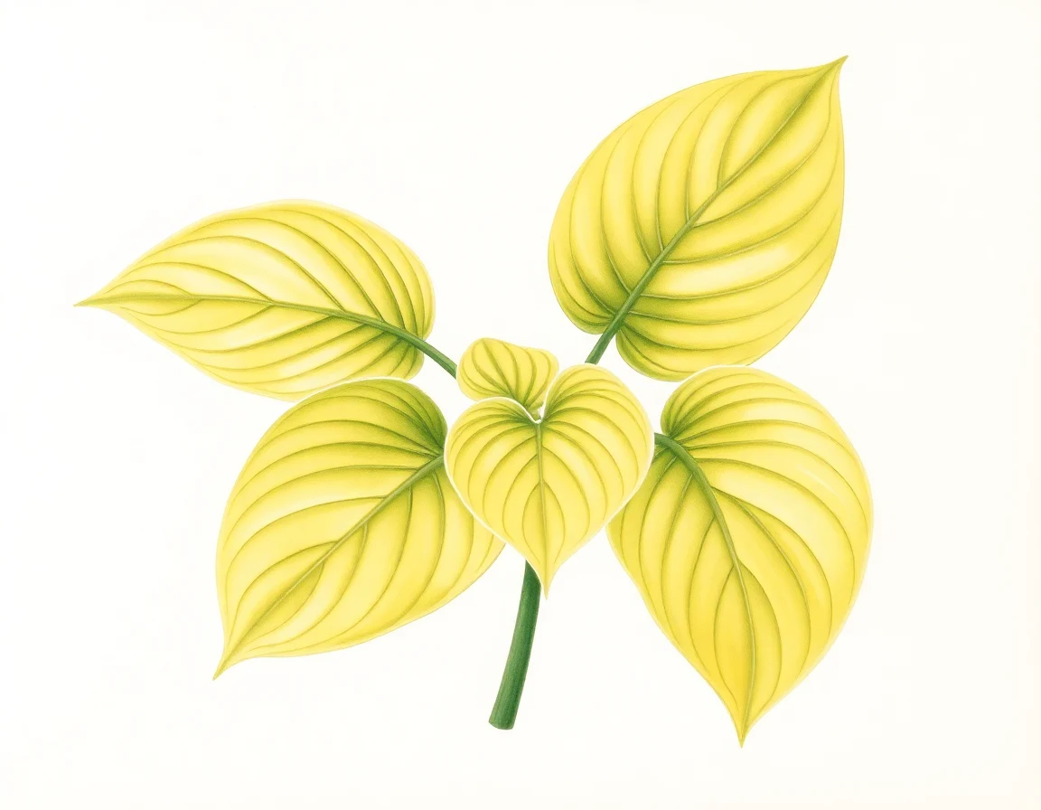 Watercolor illustration of Hosta 'Neeta'
