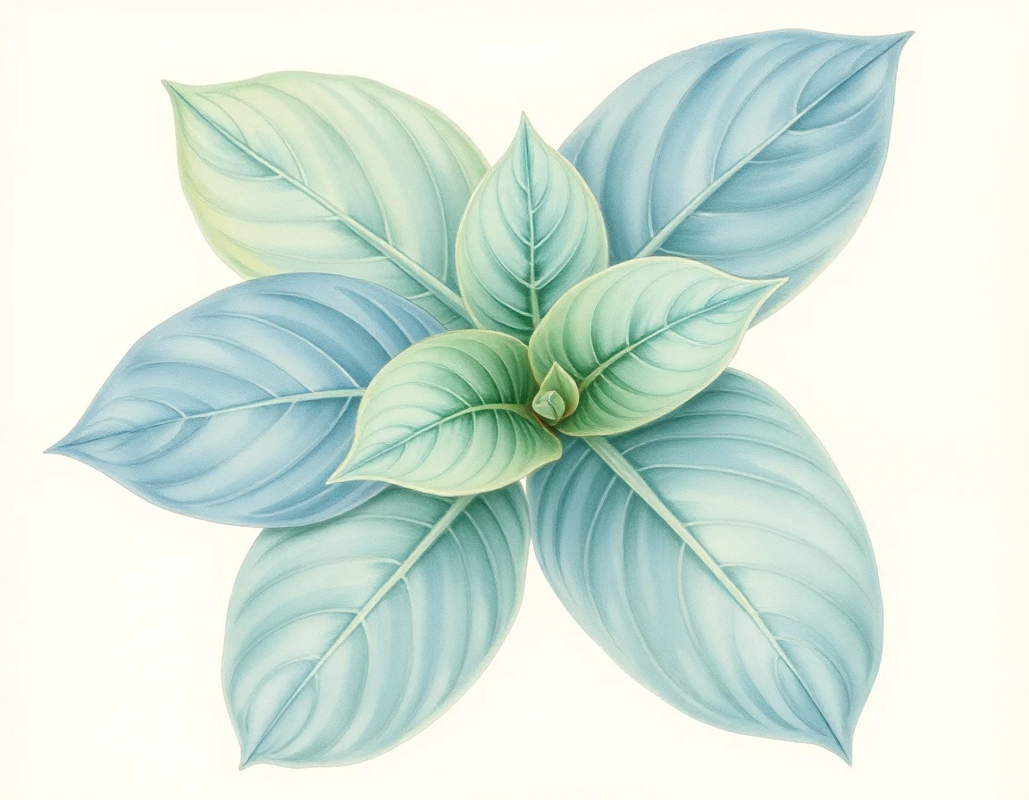 Watercolor illustration of Hosta 'Nefertiti'