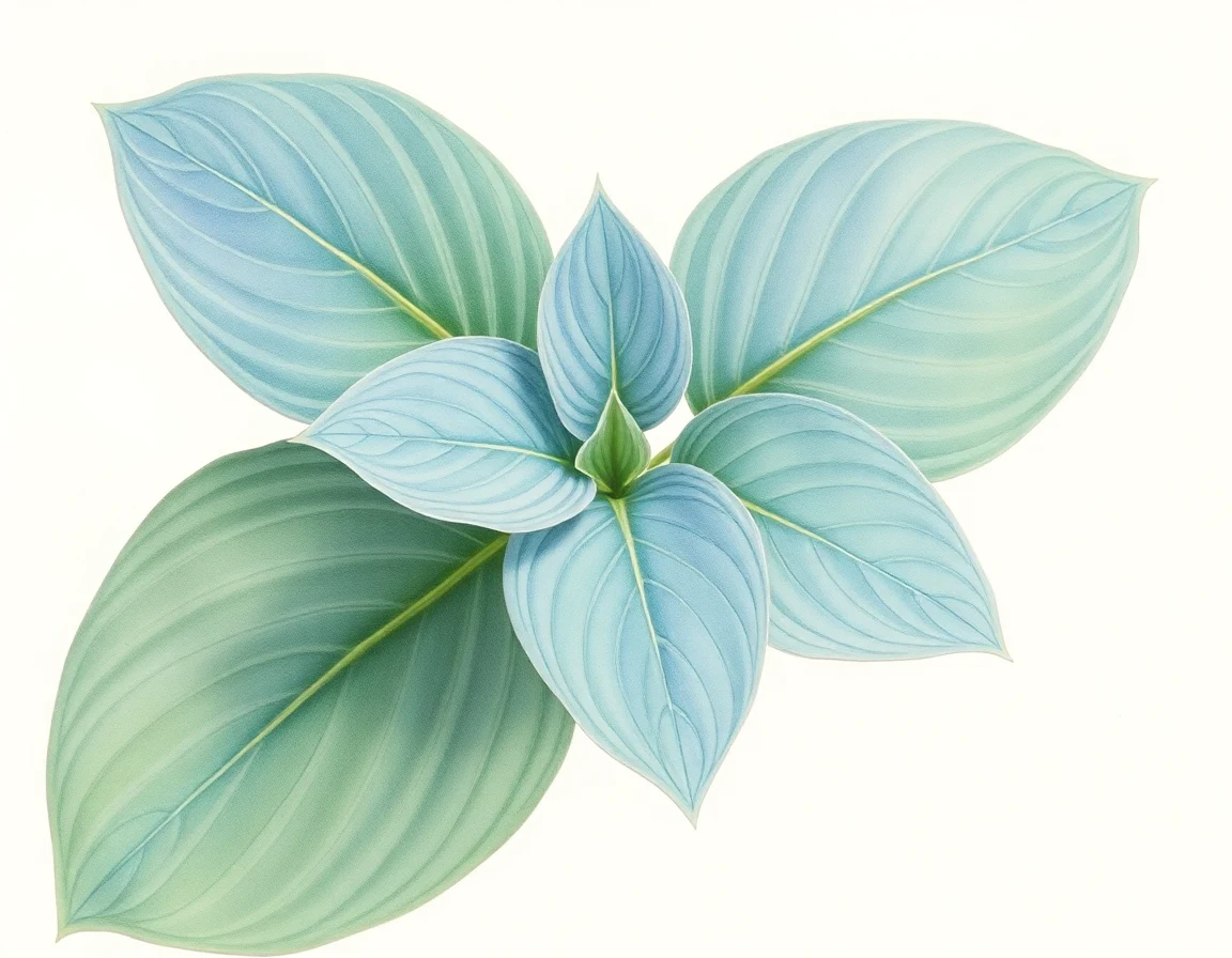 Watercolor illustration of Hosta 'Neon Glory'