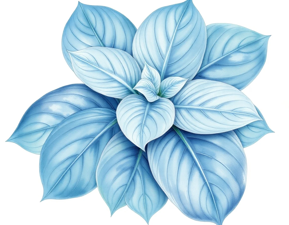 Watercolor illustration of Hosta 'Neptune'