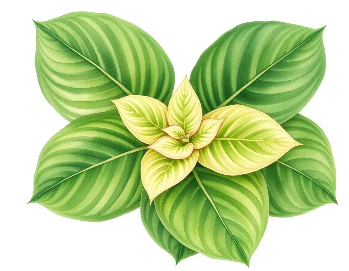 Watercolor illustration of Hosta 'Nesmith's Giant'