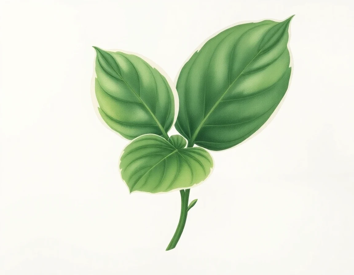 Watercolor illustration of Hosta 'Netzwerk'