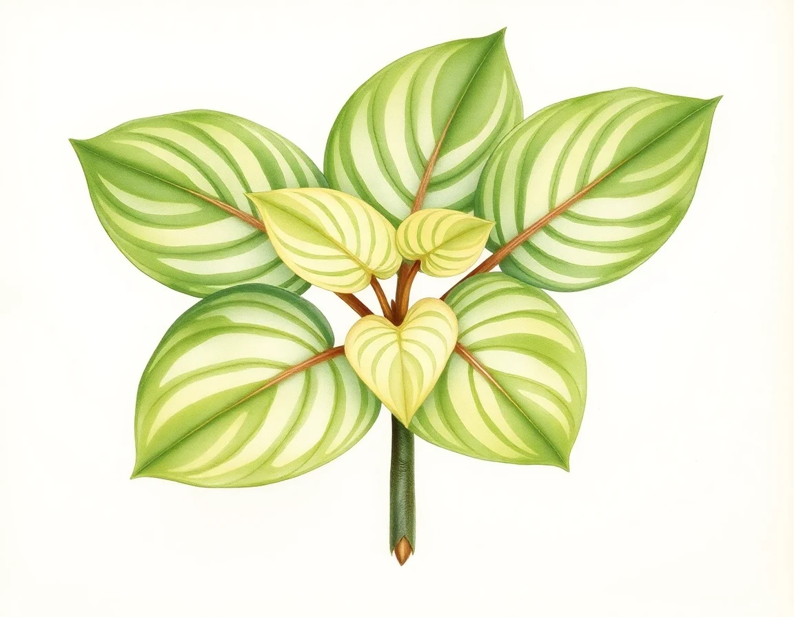 Watercolor illustration of Hosta 'Neutron Star'