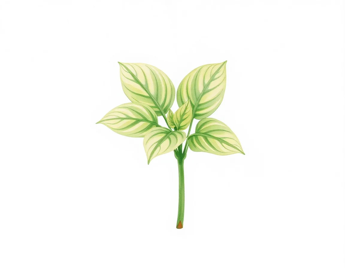 Watercolor illustration of Hosta 'New Wave'