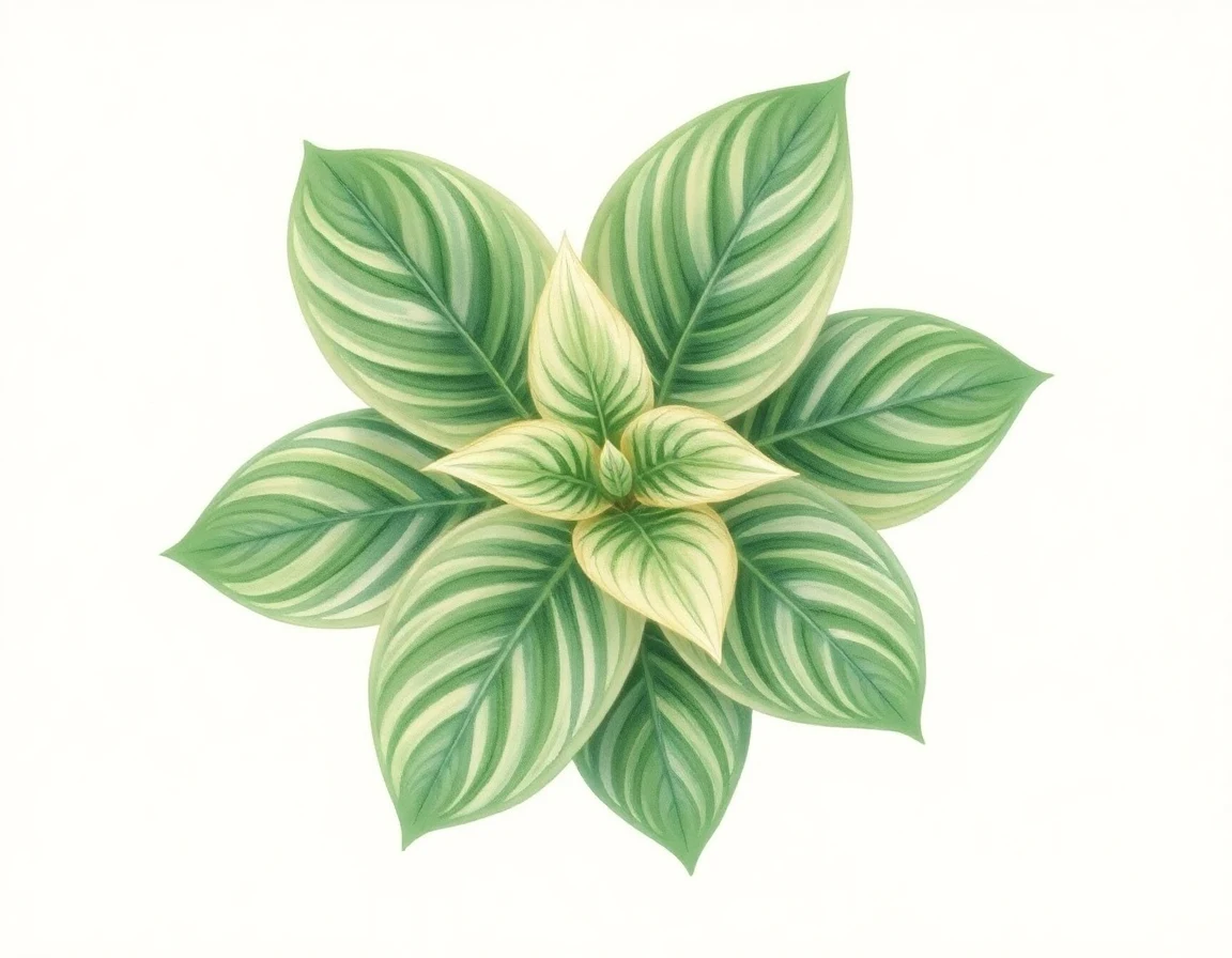 Watercolor illustration of Hosta 'Ngaire Dawn'