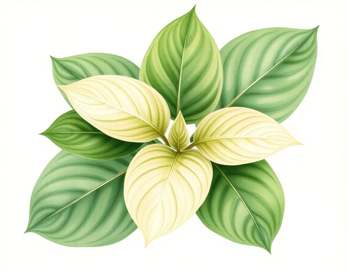 Watercolor illustration of Hosta 'Nick Balash'