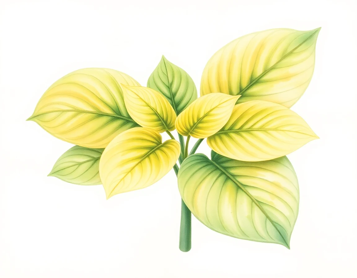Watercolor illustration of Hosta 'Nickelodeon'