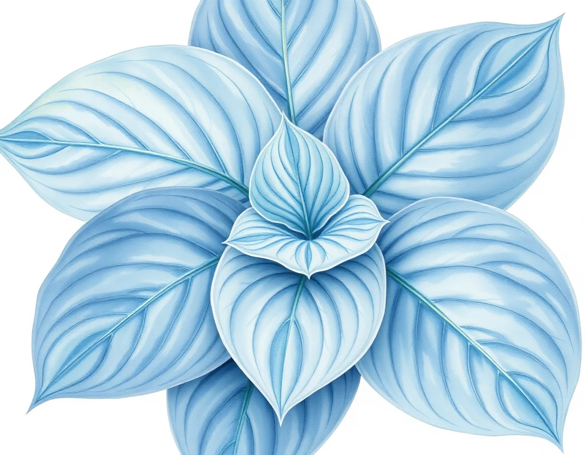 Watercolor illustration of Hosta 'Nifty Fifty'