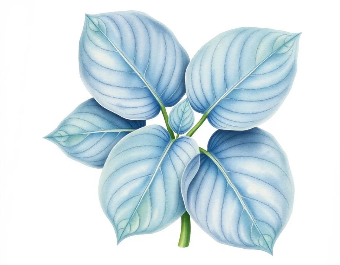 Watercolor illustration of Hosta 'Night at the Opera'