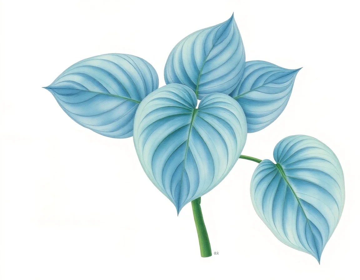 Watercolor illustration of Hosta 'Night Flight'