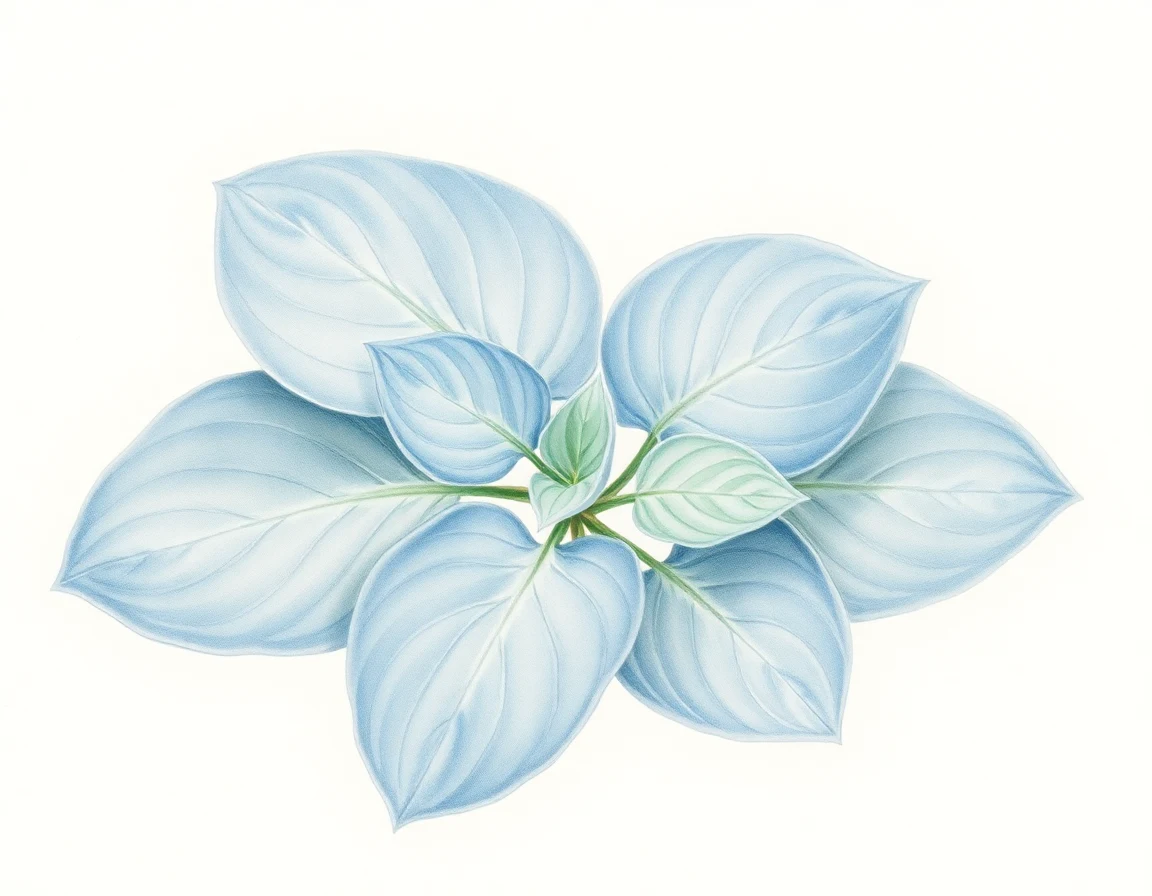 Watercolor illustration of Hosta 'Night Shades'