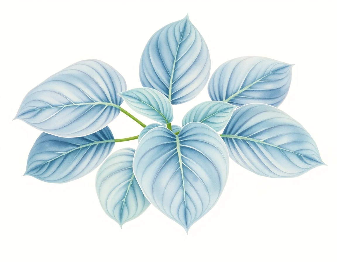 Watercolor illustration of Hosta 'Night Train'