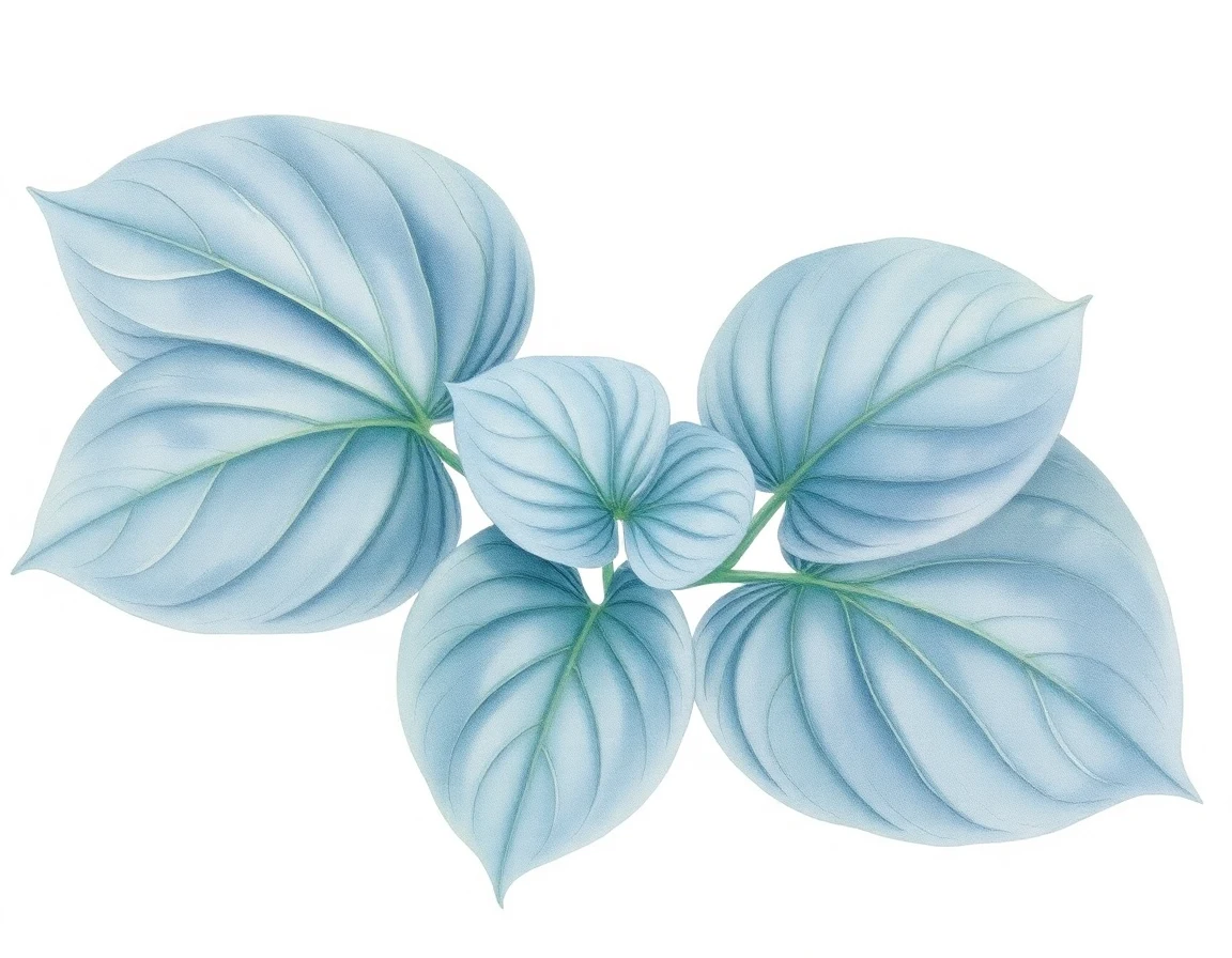 Watercolor illustration of Hosta 'Nightlife'