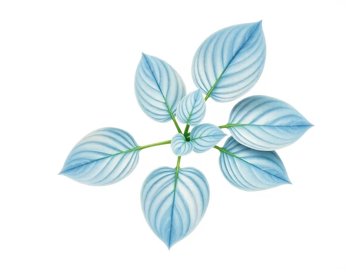 Watercolor illustration of Hosta 'Niki Mouse'