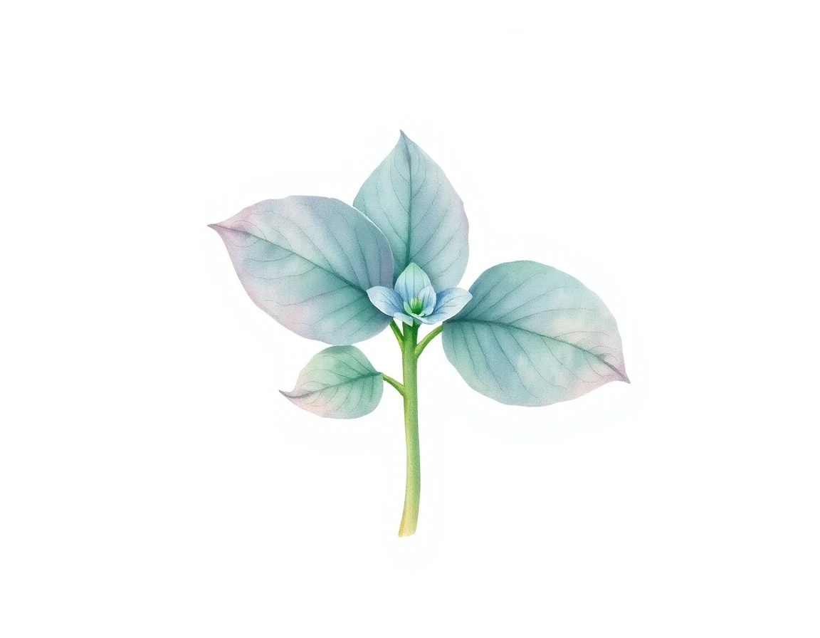 Watercolor illustration of Hosta 'Nobility'