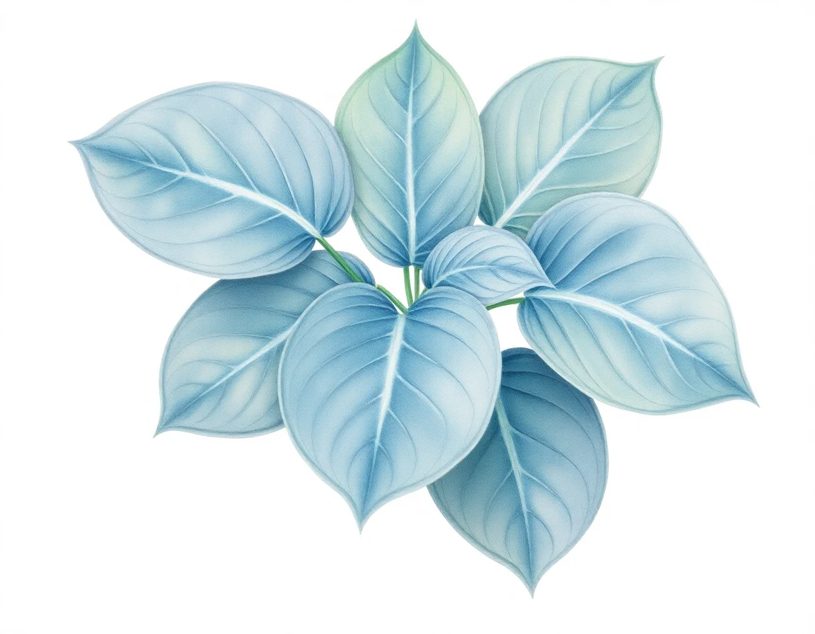 Watercolor illustration of Hosta 'Noble Eagle'