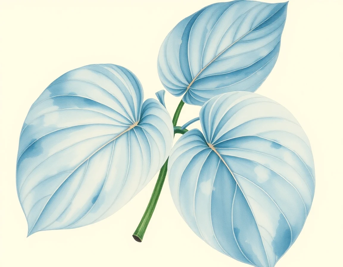 Watercolor illustration of Hosta 'Nonsuch'