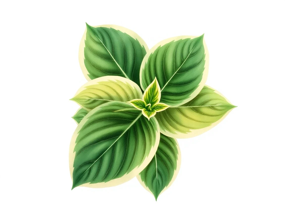 Watercolor illustration of Hosta 'Nooner'