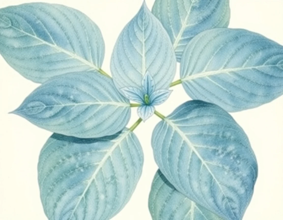 Watercolor illustration of Hosta 'North Pacific High'