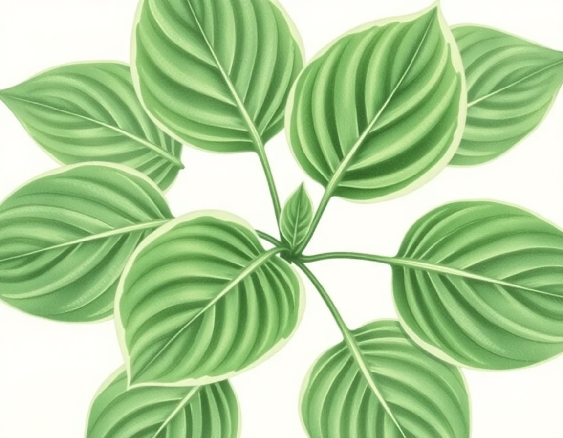 Watercolor illustration of Hosta 'Northern Iowa Wrestling'