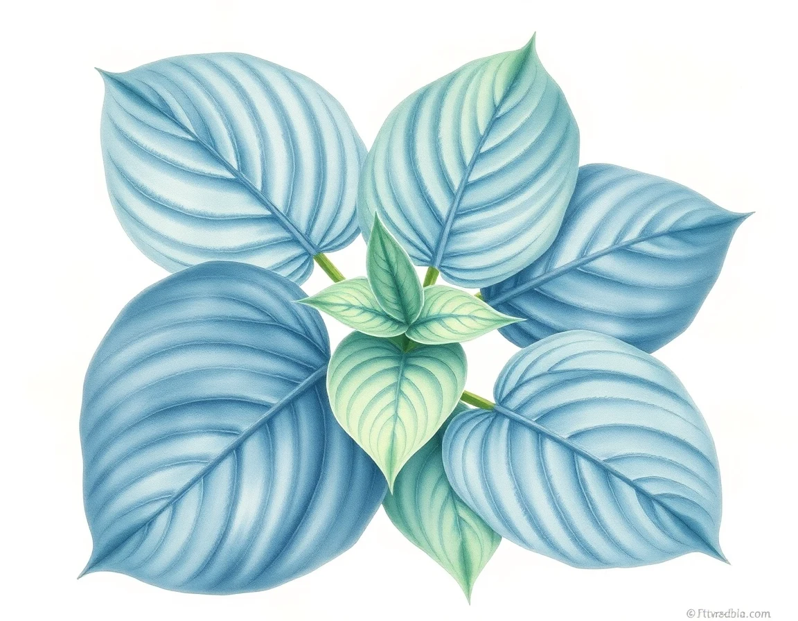 Watercolor illustration of Hosta 'Northern Star'
