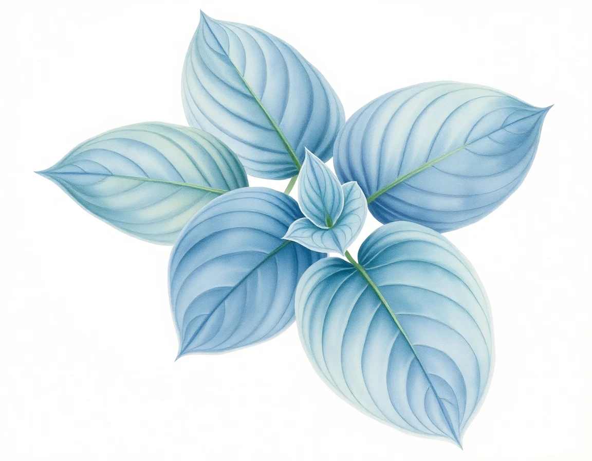 Watercolor illustration of Hosta 'Northern Sunray'