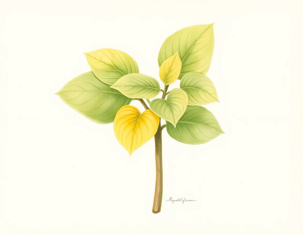 Watercolor illustration of Hosta 'Norwalk Chartreuse'