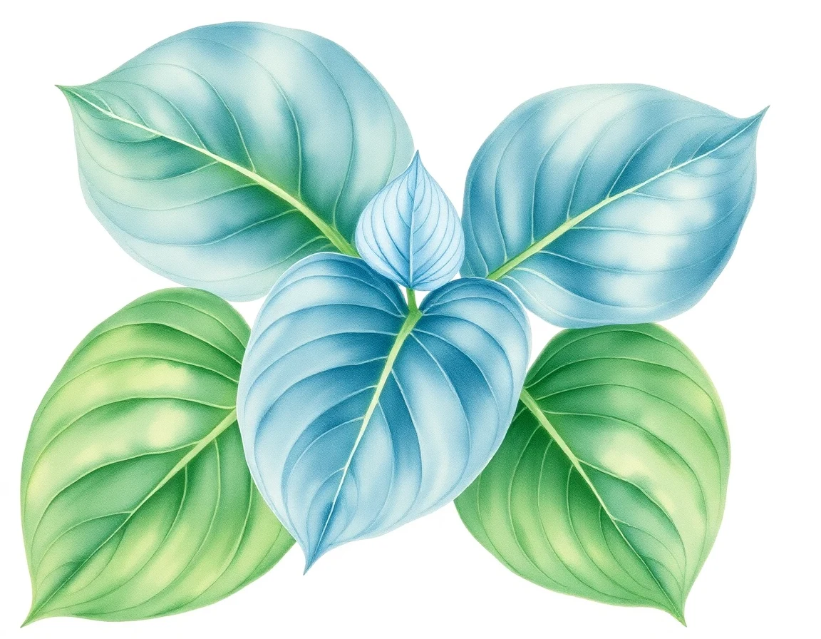 Watercolor illustration of Hosta 'Nuki Girl'