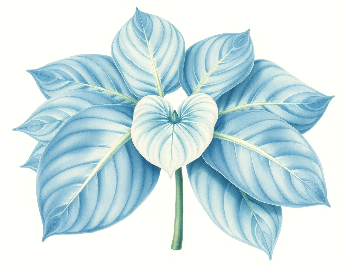 Watercolor illustration of Hosta 'Nutty Professor'