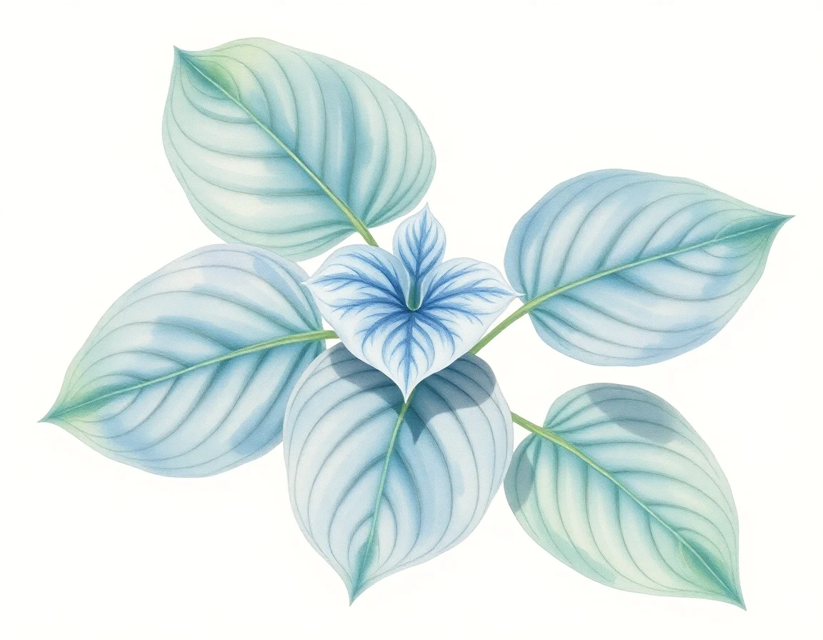 Watercolor illustration of Hosta 'Oasis'