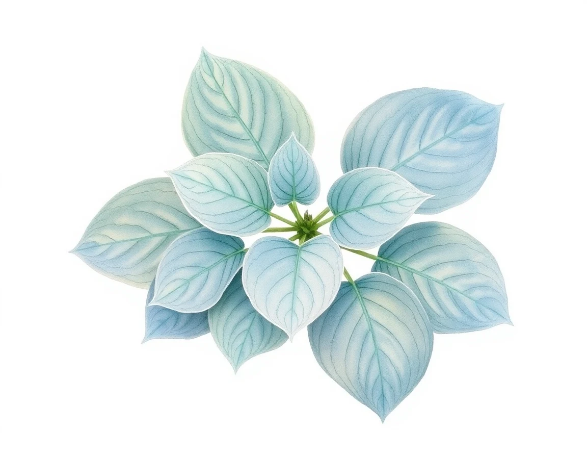 Watercolor illustration of Hosta 'Occupy Wall Street'