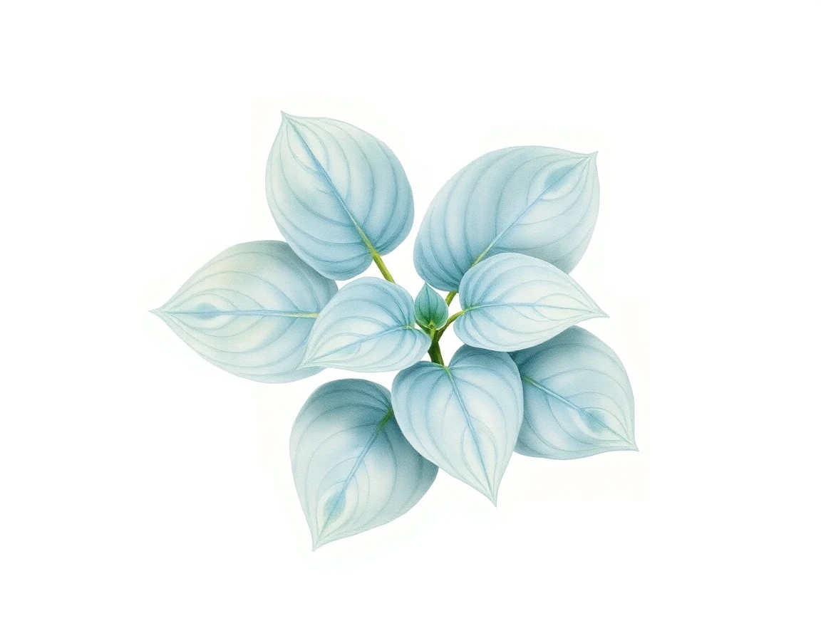 Watercolor illustration of Hosta 'Odd Ball'