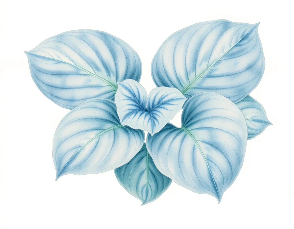 Watercolor illustration of Hosta 'Ode to Joy'