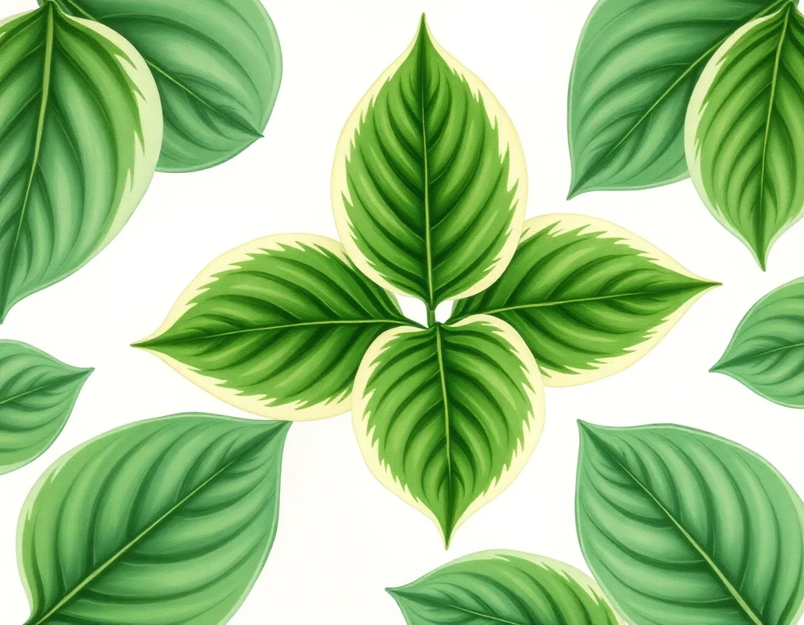 Watercolor illustration of Hosta 'Oh Audrey'