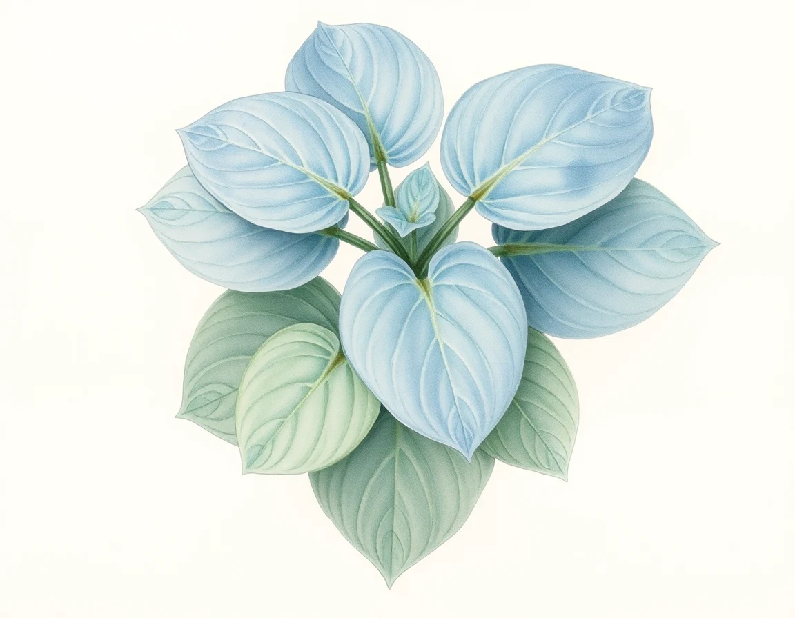 Watercolor illustration of Hosta 'O'Harra'
