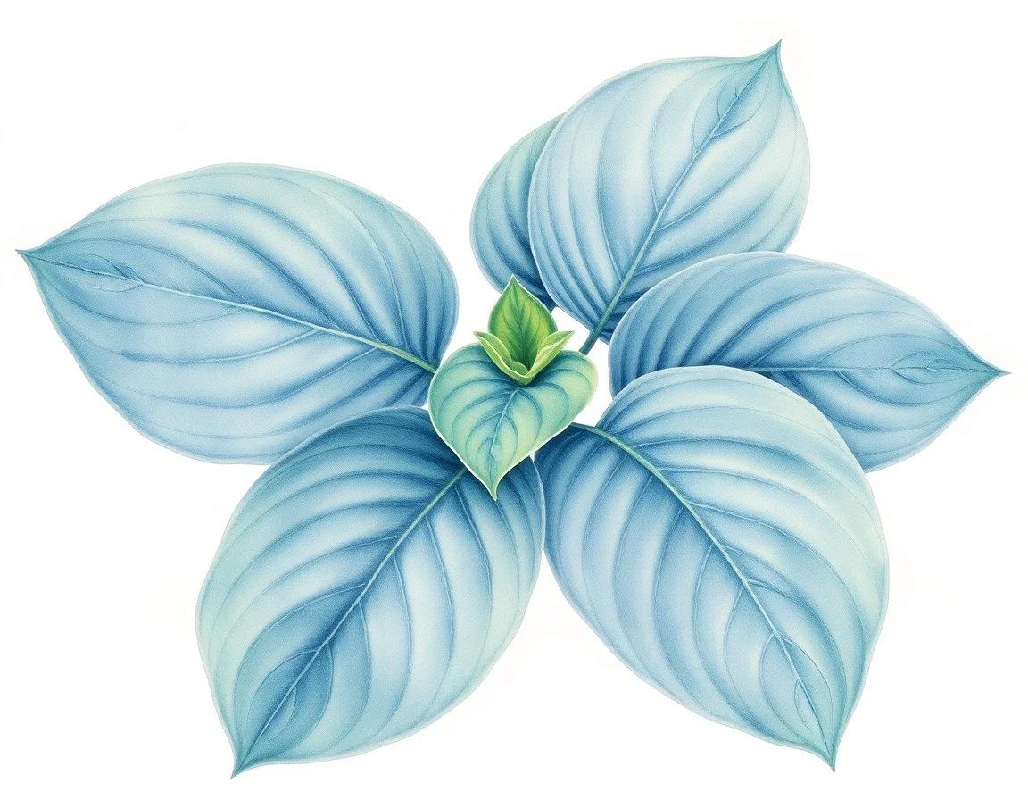 Watercolor illustration of Hosta 'Ohh! Charlotte!'