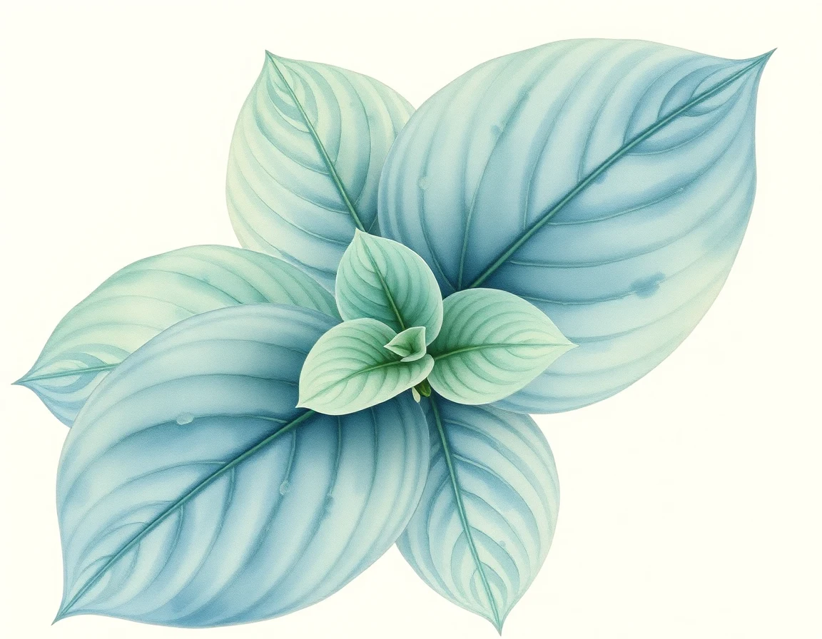 Watercolor illustration of Hosta 'Ohh! Clare'