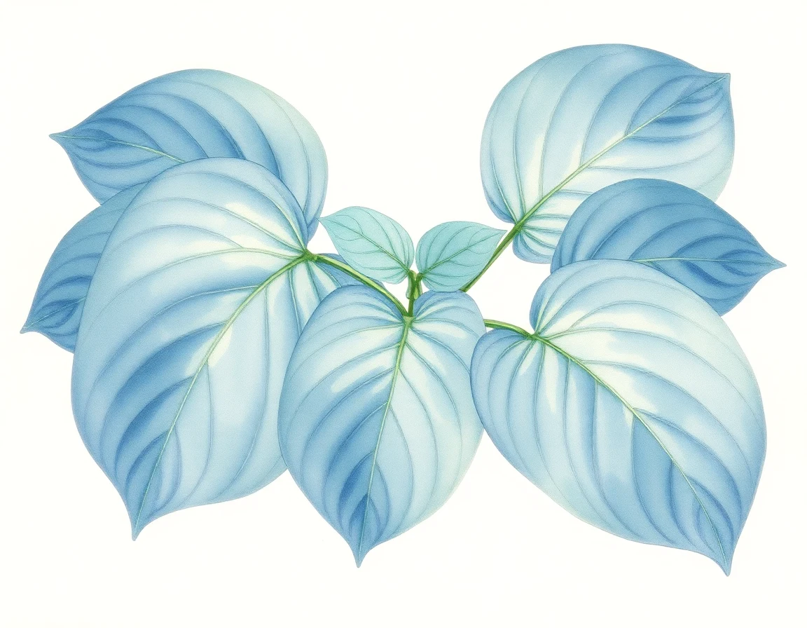 Watercolor illustration of Hosta 'Ohh! Lovilia'