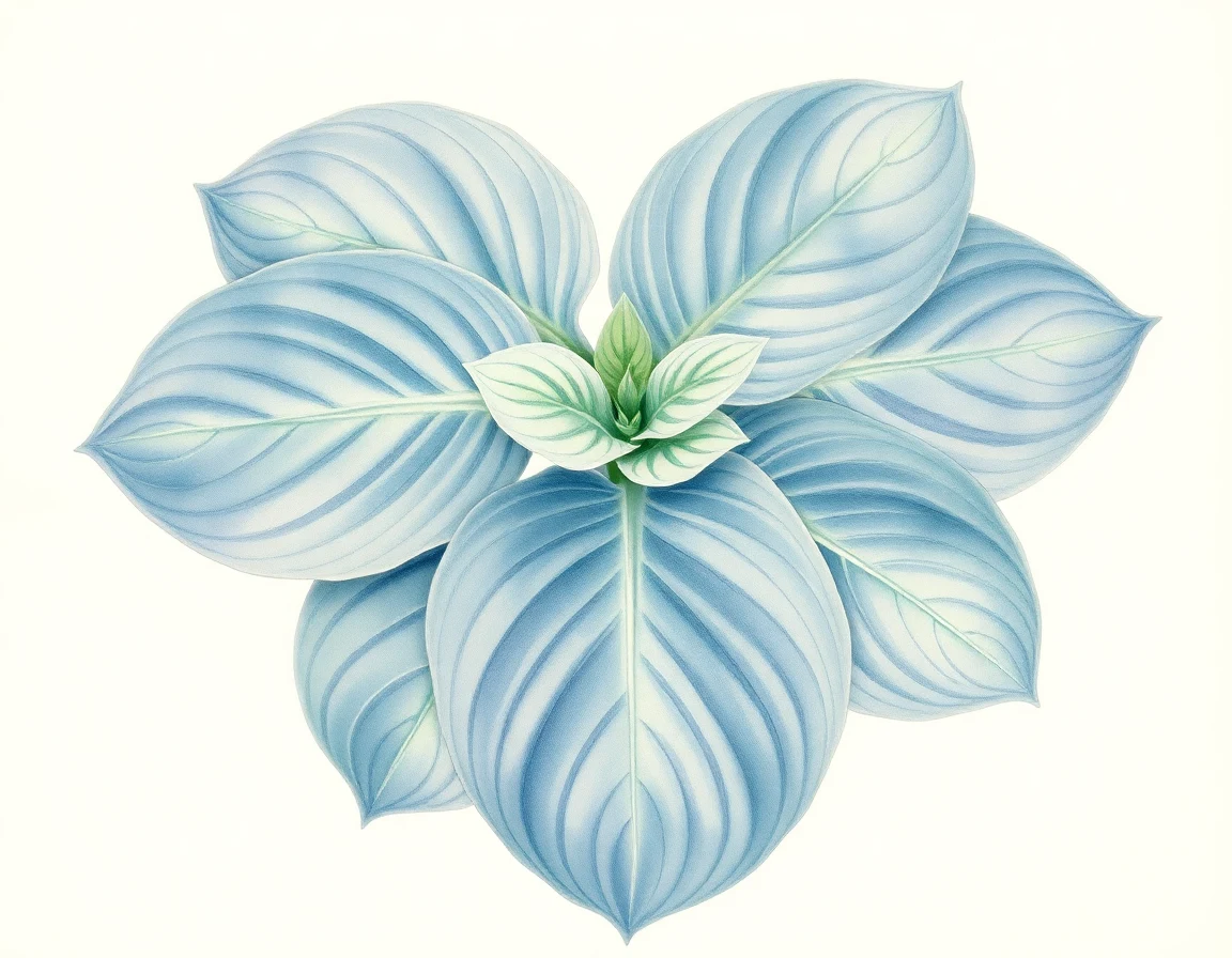Watercolor illustration of Hosta 'Ohh! Valeria'