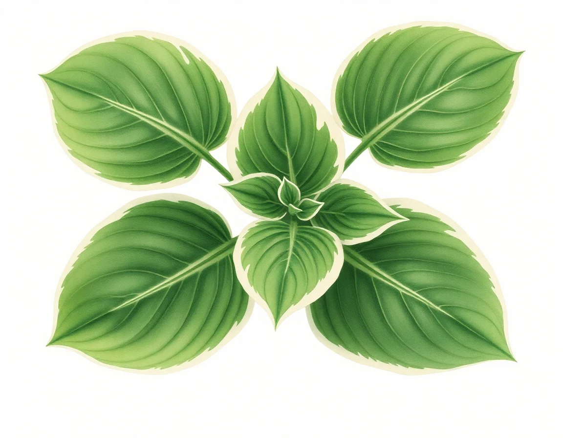 Watercolor illustration of Hosta 'OHS Calamari'
